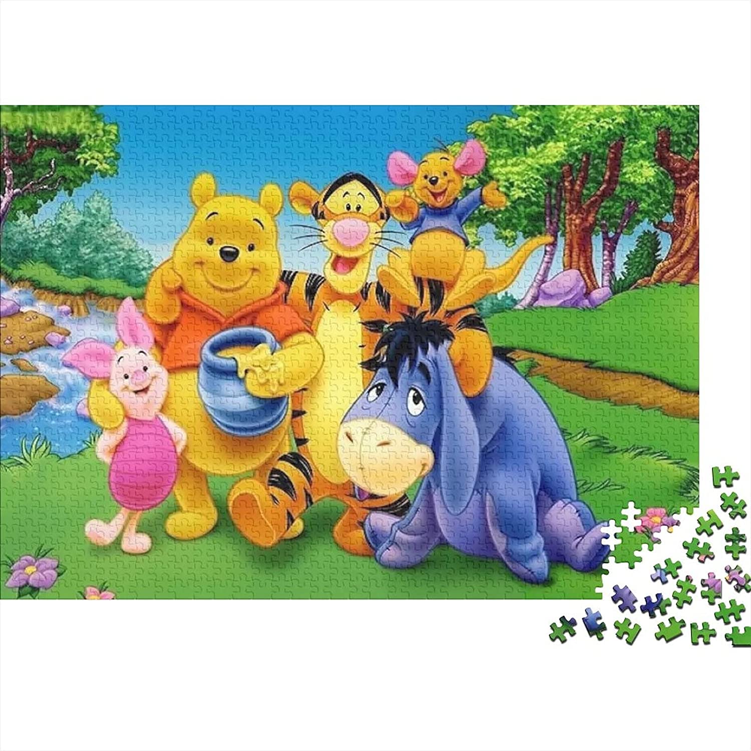 Puzzle de Winnie de Pooh, Piglet, Tigger y Eeyone 300pc