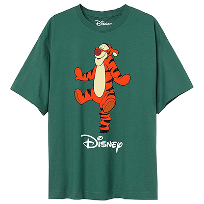 Camiseta Verde de Tigger Winnie The Pooh Saltando de Manga Corta unisex