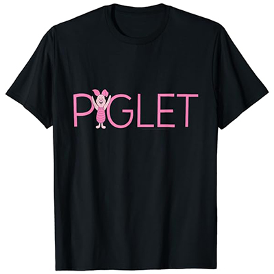 Camiseta Piglet Winnie The Pooh Nombre Manga Corta Unisex