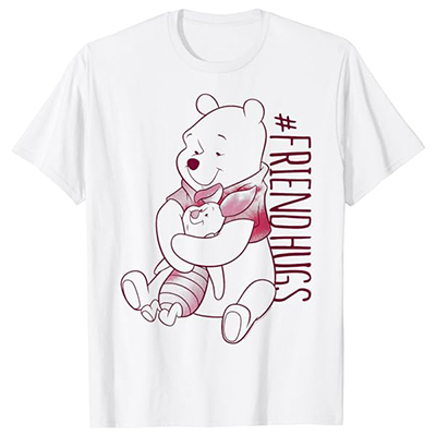 Camiseta de Piglet y The Pooh #Friendhugs Manga Corta