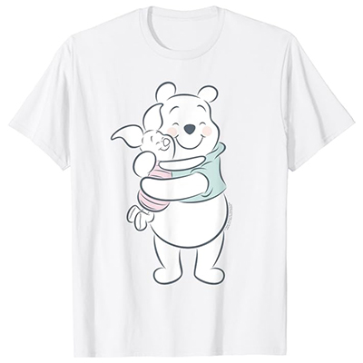 Camiseta de Piglet con Winnie The Pooh  Abrazo Manga Corta Unisex