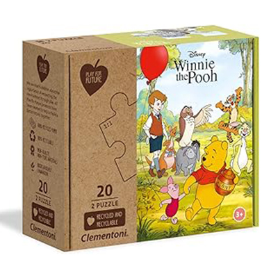 Clementoni - Puzzle infantil de 20 piezas Winnie the Pooh, materiales reciclados